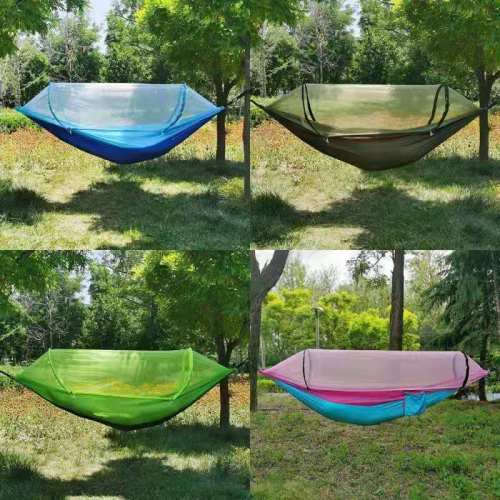 Sled Dog Brand Automatic Pole Mosquito Net Hammock Camping Double Hammock Anti-Mosquito Breathable