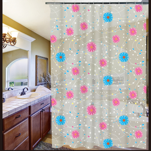1.8*1.8 Bathroom Waterproof Mildew Shower Curtain Cloth Bath Punch-Free Shower Room Partition Hanging Curtain Bathroom Shower Curtain