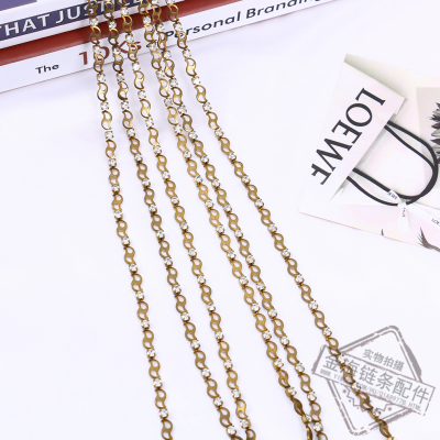 Factory Direct Supply Decoration Metal Chain DIY Handmade Jewelry Chain Diamond-Studded Necklace Bracelet Bag Shoes Hat Decorative Chain