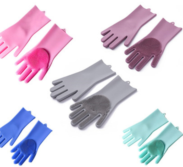 Factory in Stock Silicone Gloves Dishwashing Back Rubbing Gloves TikTok Magic Gloves Bathroom Kitche