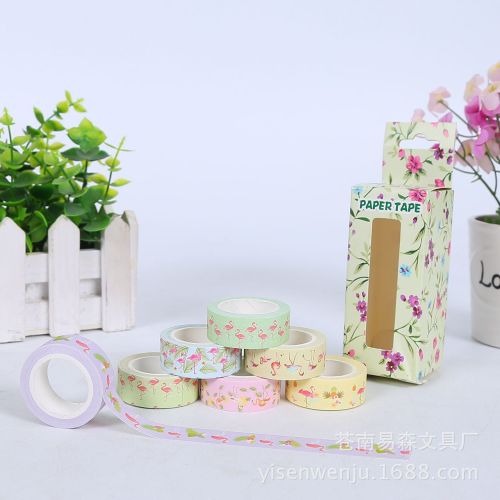 Creative Flamingo Gift Tape Customized DIY Decorative Stationery Paper Hand Account Colorful Beautiful and Paper Adhesive Tape