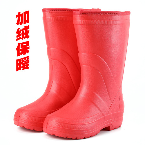 3531 Fleece-Lined Thermal Knee-High Rain Boots Women‘s 903 Non-Slip Labor Protection Eva Cotton-Padded Rain Boots Three-Proof Labor Protection Waterproof Shoes