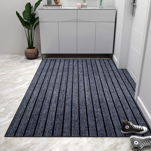 cross-border modern simple polyester carpet door mat solid color striped entrance door mat home door carpet cut-out