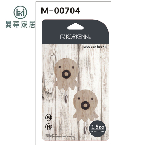 [manty home] octopus wood hook bathroom kitchen hook sticky hook strong load-bearing punch-free