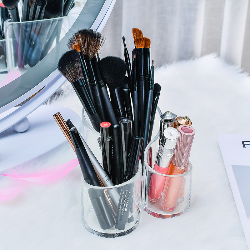 Factory Direct Sales Korean Column Makeup Brush Storage Bucket Eyebrow Pencil Comb Finishing Signatu