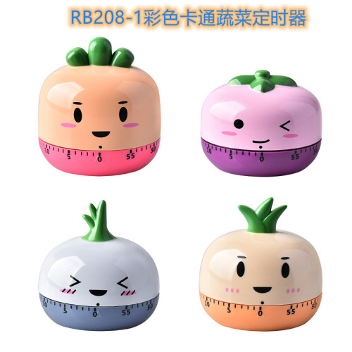 cartoon cute vegetable mechanical timer kitchen soup yoga fitness timer student learning timer