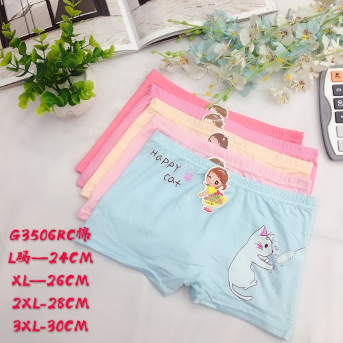 children‘s underwear girls‘ four-leg pants cotton flat pants solid color printed boxer shorts children‘s underwear