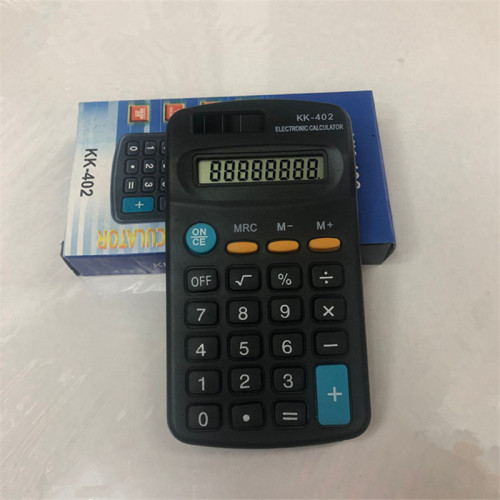 402 Mini Calculator Small Portable Pocket 8-Digit Display a No. 5 Battery Power Computer