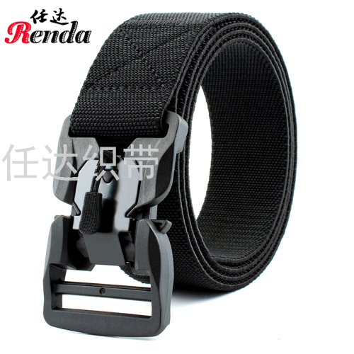 New Magnetic Buckle Casual All-Match Outdoor Leather Belt Nylon Woven Cross-Border Special Training Canvas Belt