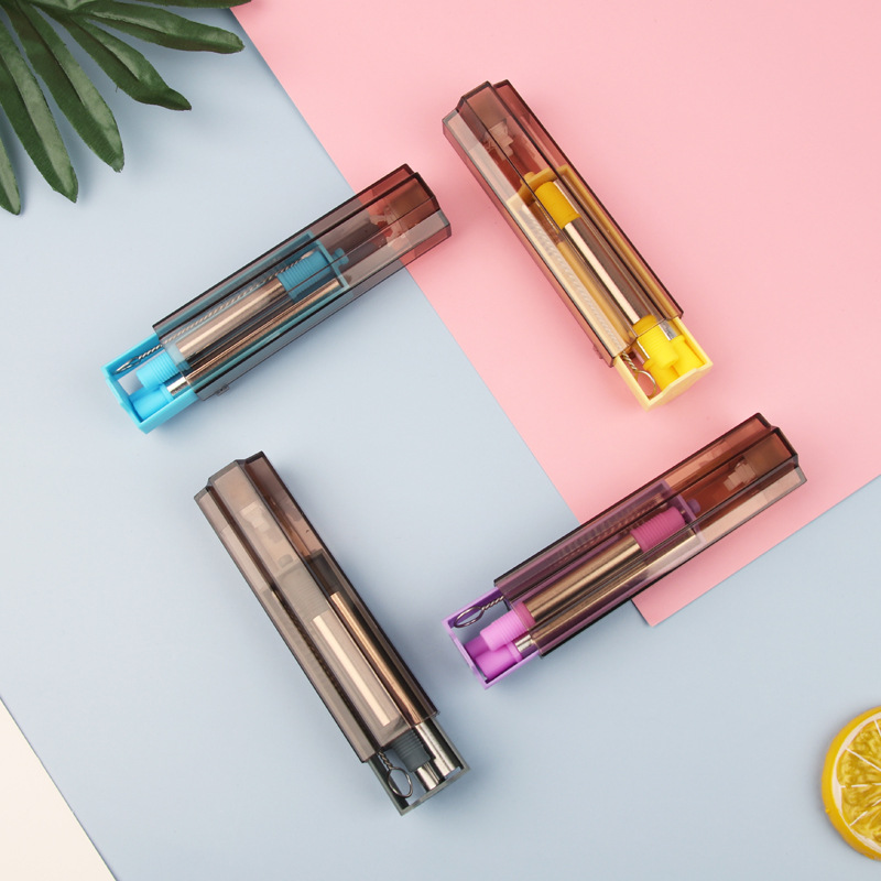 New 304 Stainless Steel Four-Leaf Clover Foldable Portable Straw Set Beverage Cocktail Stainless Ste