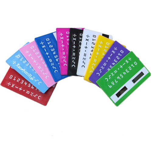 Color Double Row Key Ultra-Thin Bank Card Calculator 8-Digit Solar Student Printed Log gift Computer