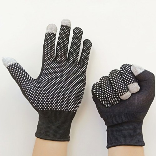 13-pin nylon touch screen point plastic gloves driving outdoor cycling express packing and unloading men‘s and women‘s gloves