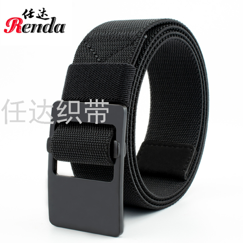 Factory Direct Sales Zinc Alloy Buckle Men‘s and Women‘s Casual All-Match Nylon Waistband Outdoor Quick-Drying Anti-Allergy Belt