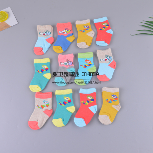 colorful color matching infant children cartoon cotton socks boys and girls spring and autumn comfortable soft socks factory direct sales