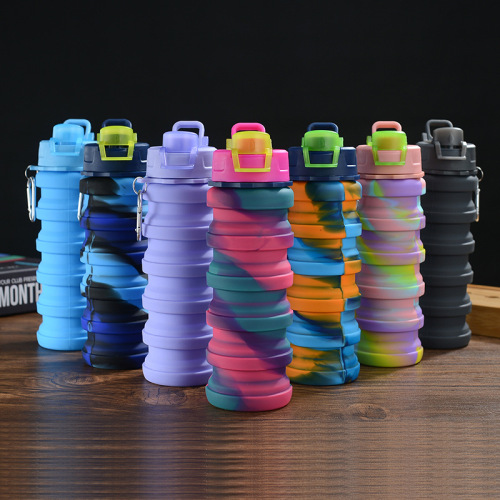 Creative Silicone Folding Bottle outdoor Sports Portable Water Bottle Cycling Sports Large Capacity Portable Water Bottle Gift