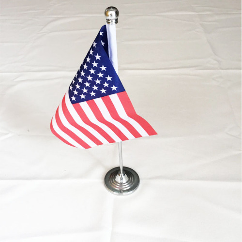 Office Table Flag Seat Negotiation Table Flag Single Pole Stainless Steel Flagpole Conference Room Small Ornaments 