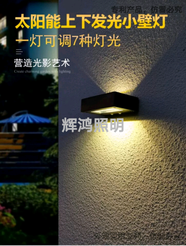 amazon cross-border e-commerce new hot solar induction wall lamp， solar energy shines up and down，