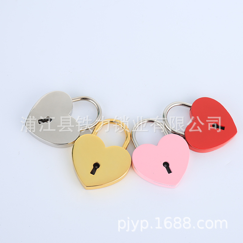 [Iron] Manufacturers Supply Zinc Alloy Suitcase Heart-Shaped Chest of Drawer Door Lock Stationery No