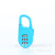 Super Hard Zinc Alloy Password Anti-Theft Zipper Lock Hook Bag Lock Travel Security Lock Factory Supply