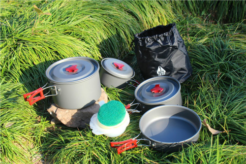 Brother Genuine BRS-155 Outdoor Camping Pot Set 4-5 People Portable Cookware Picnic Pot Set Camping Non-Stick Pot