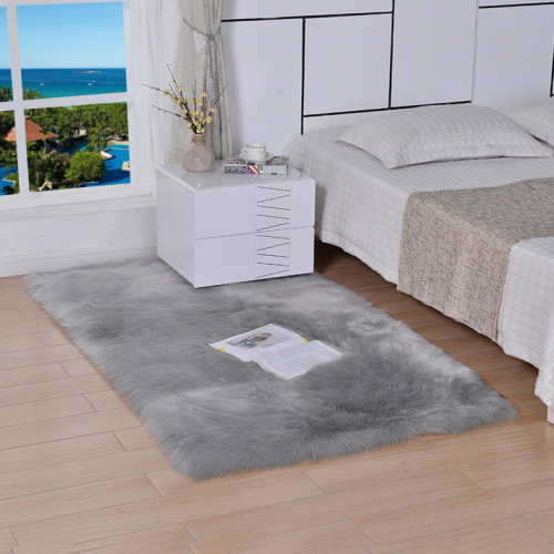 customized winter wool-like home bedroom living room hotel white rectangular long blanket bay window mat carpet floor mat