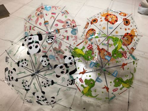 50cm transparent animal cartoon children‘s umbrella panda a group of cute cartoon sunny umbrellas wholesale at a low price
