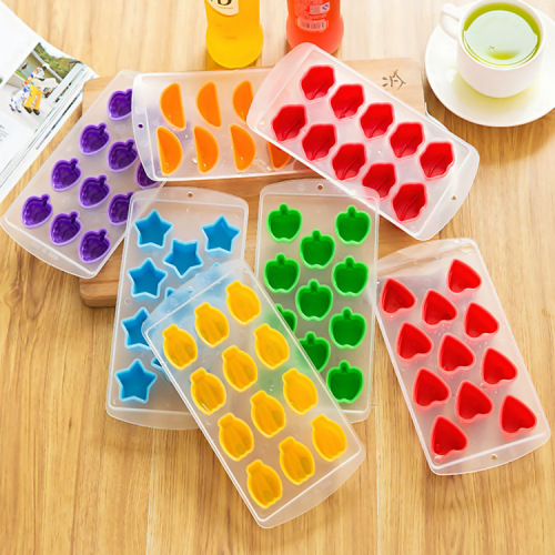 ice tray silicone soft ice tray multi-grid creative ice tray mold fruit-shaped compartment ice tray