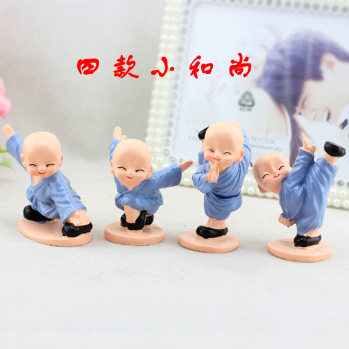 four kung fu monk creative resin decorations new shaolin kung fu kid car interior supplies wholesale