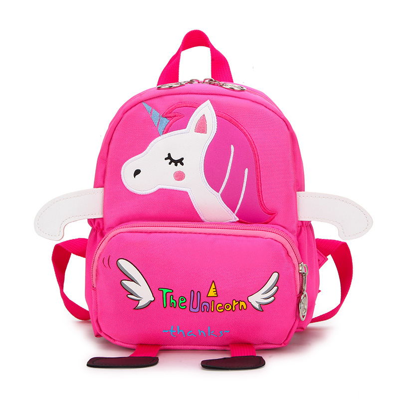 New Children's Cartoon Backpack Kindergarten Anti-Lost Chest Buckle Pony Unicorn Bag Customizab