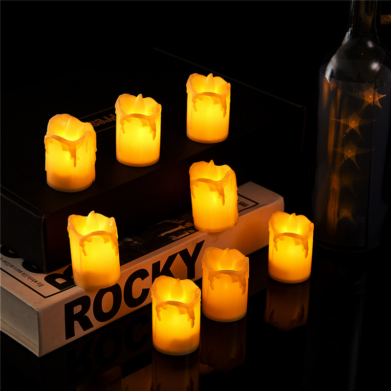 Lamp Wick One Tealight Simulation Tears LED Electronic Candle Light Easter Birthday Decoration Lumin