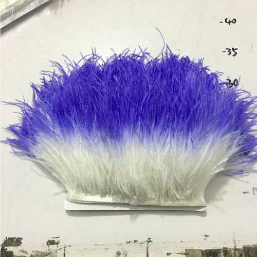 performance stage decoration ostrich cloth belt， two-color ostrich feather belt， hanging head ostrich hair