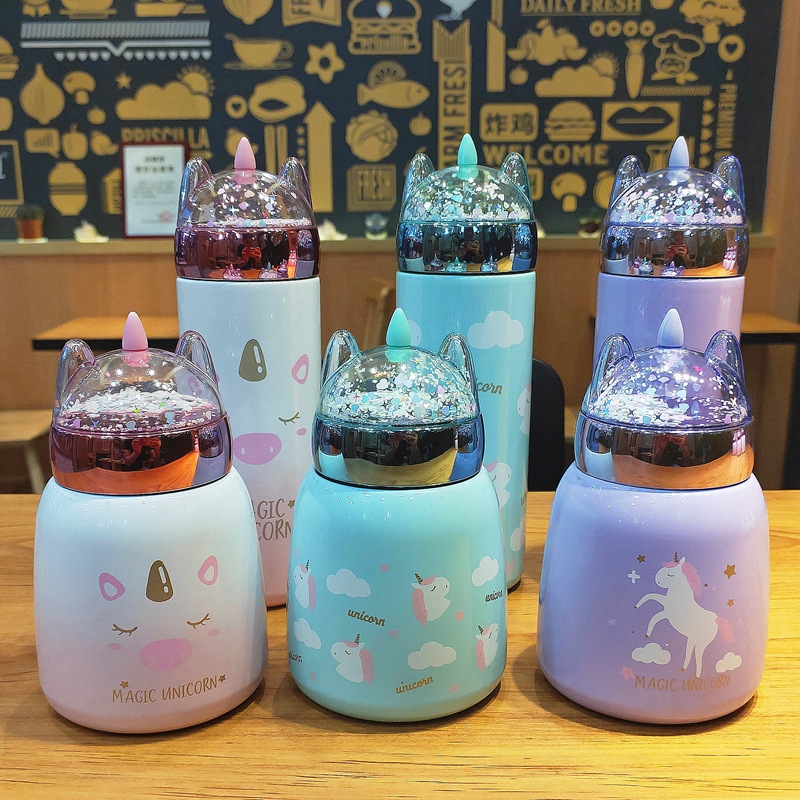 Unicorn Water Cup Female Personality Stainless Steel Student...