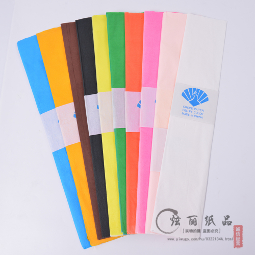 Colored Creped Paper， Paper Crepe Paper Flower Packaging Factory Direct Sales