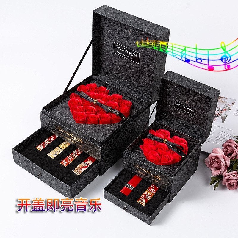 新年礼品盒5情人节口红礼盒音乐包装盒香水包装盒礼物盒花盒ht