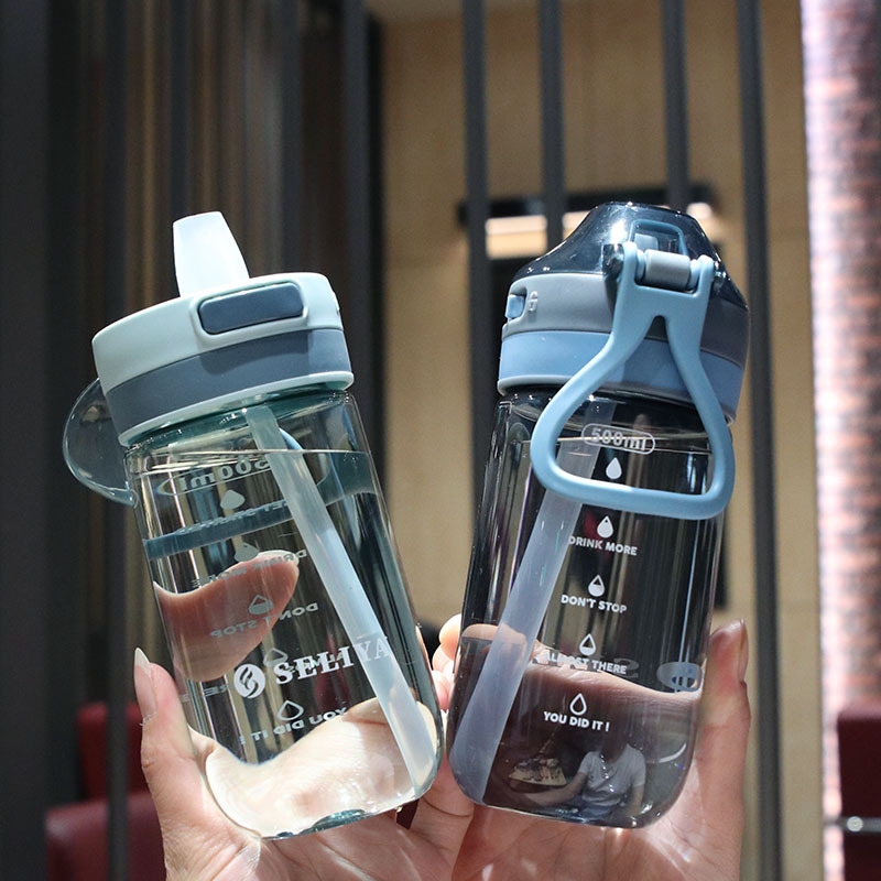 Portable Adult Straw Cup Fresh Simple Carry-on Cup Bounce wi...