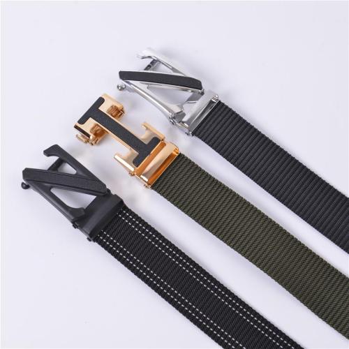 Factory Direct Sales Fashion Outdoor Casual Sports Belt Smooth Buckle Belt Nylon Automatic Buckle Toothless Buckle