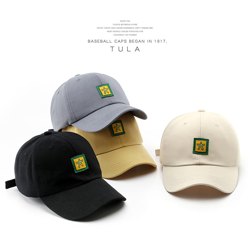 Korean Style Retro Spring and Autumn Trendy Women's Cartoon Canvas Cotton Baseball Cap Outdoor