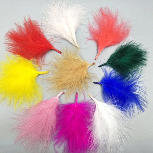 Factory Direct Sales Turkey Feather DIY color Vascular Velvet Feather Turkey Feather Cloth Edge Jewelry Feather Clothing Accessories