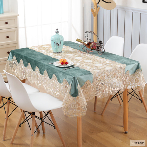 European High-Grade Flannel Dining Table Fabric Disposable Waterproof Heat Proof and Oil-Proof Rectangular Embroidered Coffee Table Cloth dust Cover 