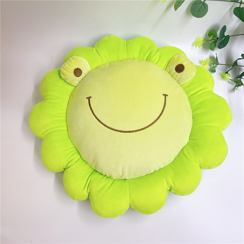 Factory Direct Sales SUNFLOWER Frog Cushion Plush Toy Cushion Sofa Cushion Afternoon Nap Pillow Car