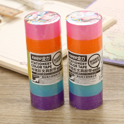 color stationery adhesive tape 1.2 1.8cm wide * size 12 long exquisite rainbow color small tape office student