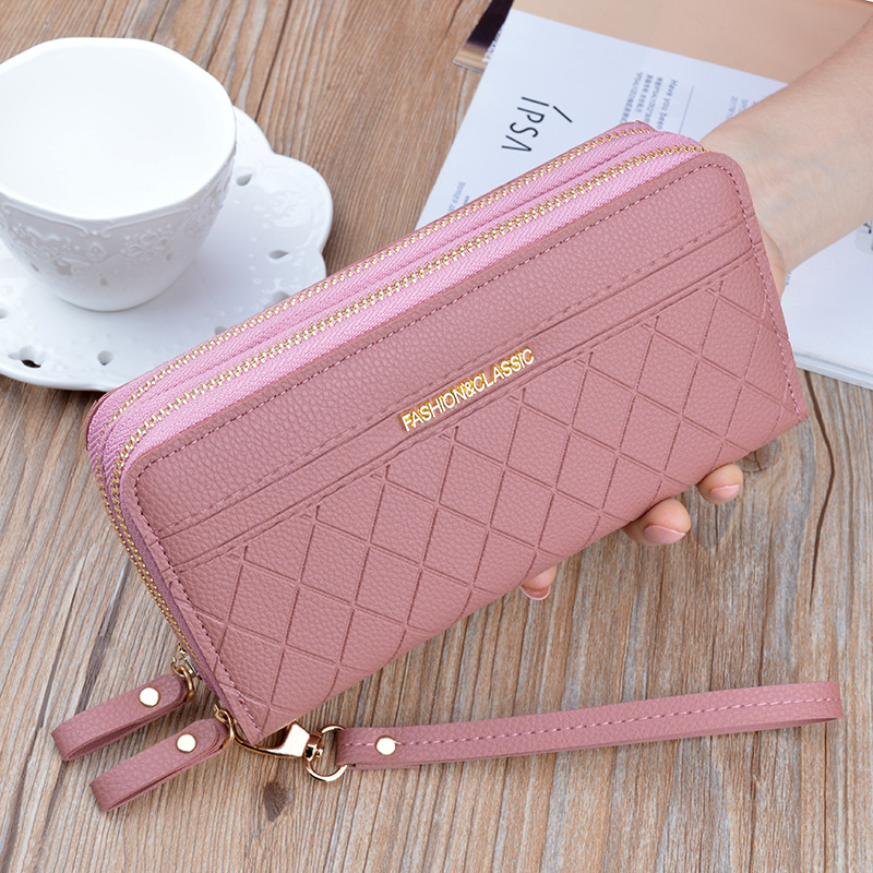 Cheap Women's Fashion Long Wallet Pu Leather Clutch Bag Zipper Cell Phone  Bag with Lanyard Ladies All Match Multi-card Purse | Joom