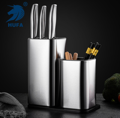 In Stock Wholesale Metal Stainless Steel Knife Holder Knife Holder Creative Stainless Steel Knife Holder Kitchen Toolframe Knife Inserting Storage Rack