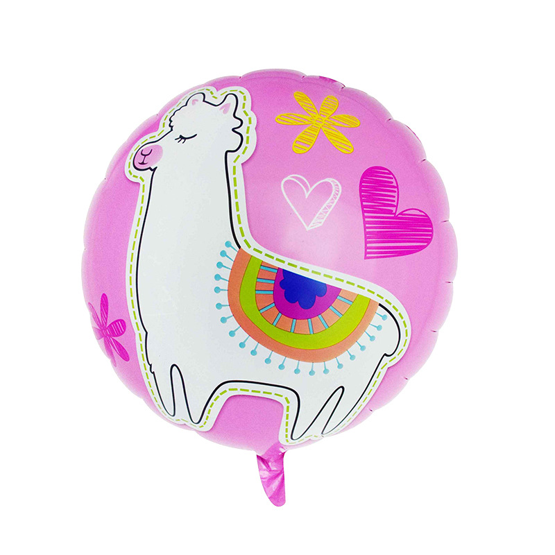 Cartoon Animal Alpaca Ball Aluminum Film Balloon Party Decoration Balloon Layout Supplies Children&#