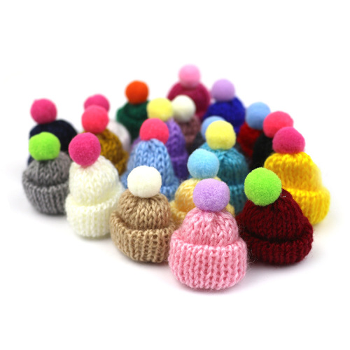 Color Knitted Wool Hat Korean Mini Hat Hair Accessories Brooch DIY Accessories Phone Shell Stickers