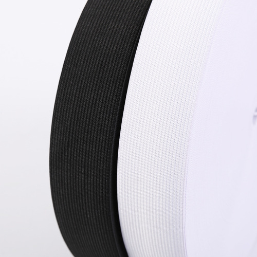 Plain Flat Wide Elastic Band Multi-Specification ribbon Spot High Elastic Black and White Crocheted Elastic Band Customized 