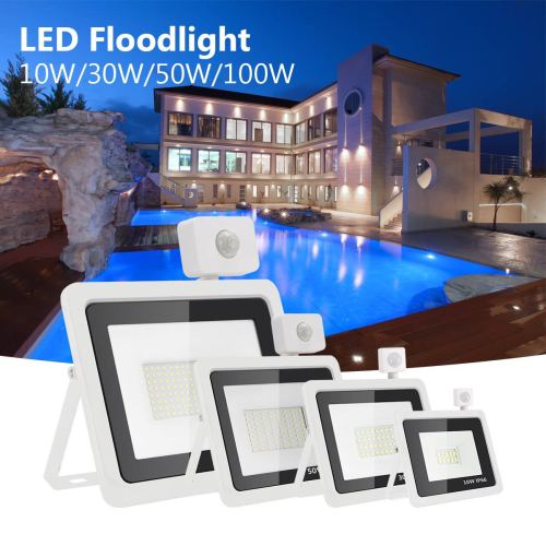 Factory Direct Sales Human Body Induction Spotlights Ultra-Thin LED SMD Floodlight Integrated Outdoor Waterproof Spotlight