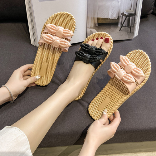Double-Disc Slippers Women‘s Summer Outdoor Fashion Flip-Flops Indoor Bathroom Non-Slip Sandals [Spot]