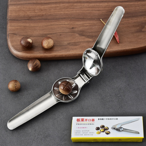 stainless steel chestnut peeling cross opening walnut peeling tool walnut holder stainless steel nut clip chestnut opening clip