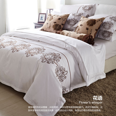 Hotel Bed & Breakfast Bedding Cloth Product Embroidered Cotton Guest Room Cloth Product Four-Piece Pillowcase Bed Sheet